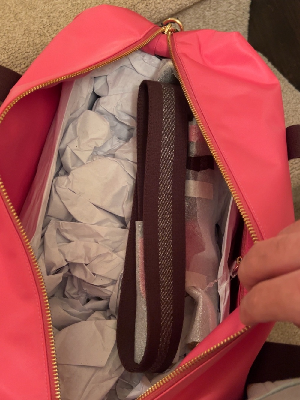 Coach Pink Travel Duffel with Front Zip Pocket - Picture 3 of 3